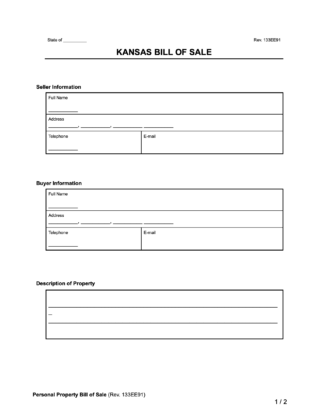 Kansas Bill of Sale