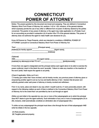 Connecticut Power of Attorney