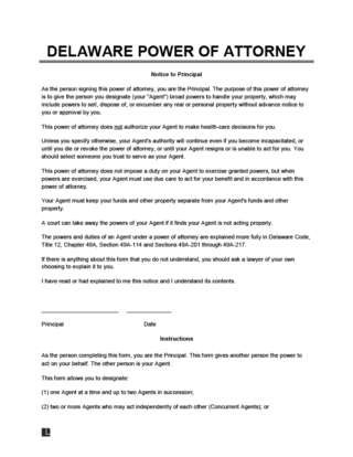 Delaware Power of Attorney