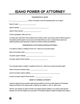 Idaho Power of Attorney