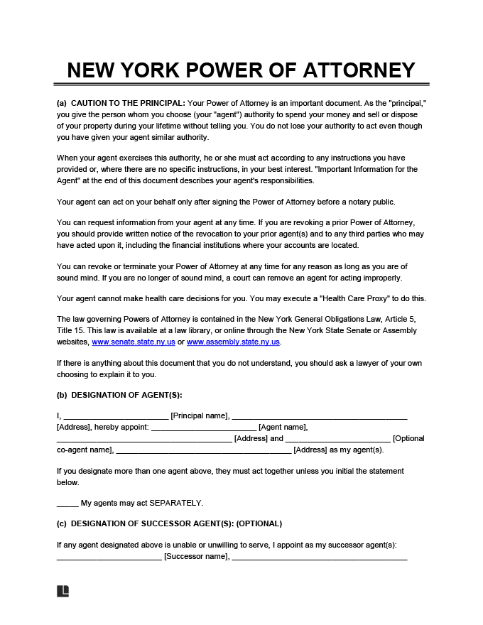 New York Power of Attorney
