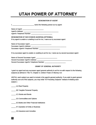 Utah power of attorney forms