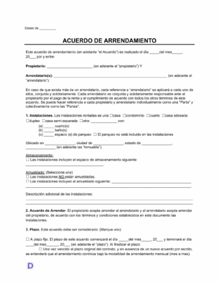 plantilla de contrato de arrendamiento