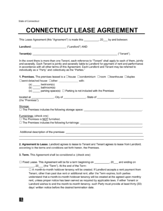 Connecticut Lease Agreement