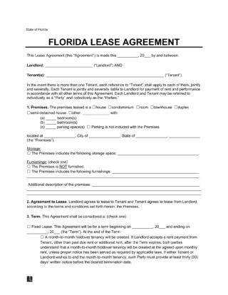 Florida Lease Agreement