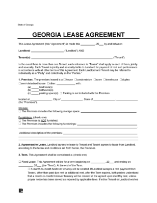 Georgia Lease Agreement