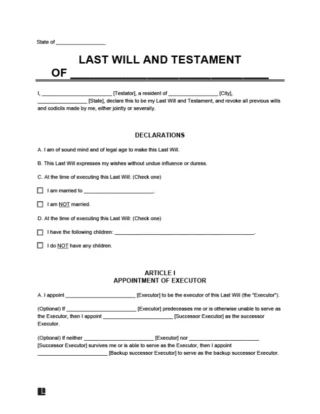 Last will and testament