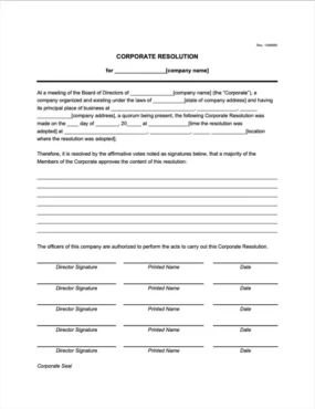 Corporate Resolution