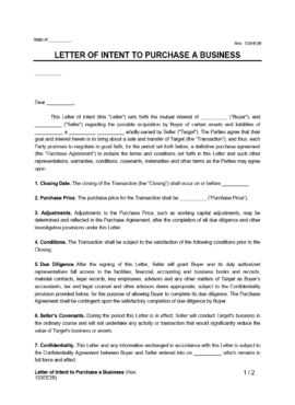 Letter of Intent