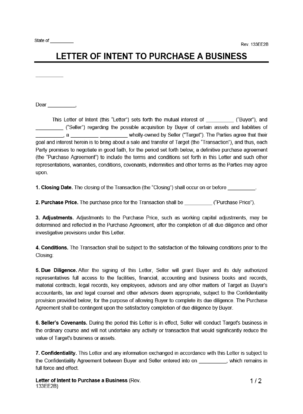 Letter of Intent