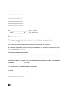 Notice of Contract Termination Letter