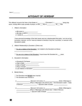 Affidavit of Heirship