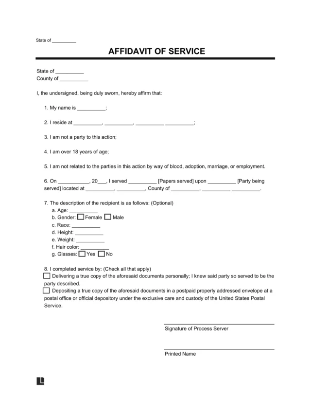 Affidavit of Service
