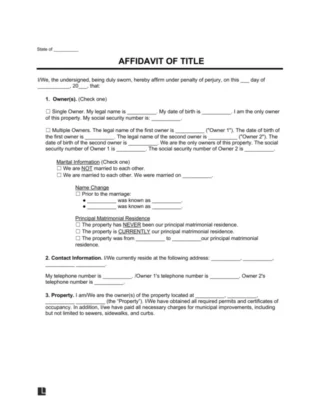 Affidavit of Title