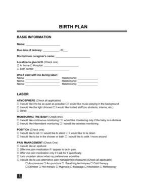 Birth Plan