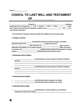 Codicil to Will