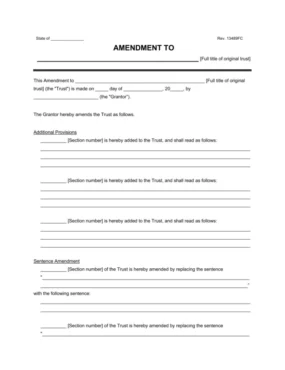 Living Trust Amendment