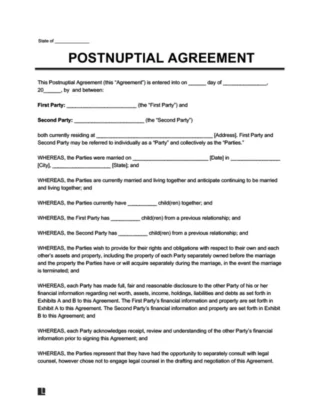 Postnuptial Agreement