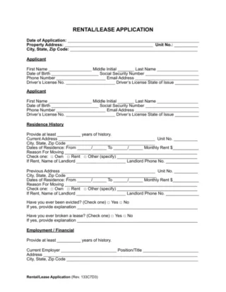 Rental Application