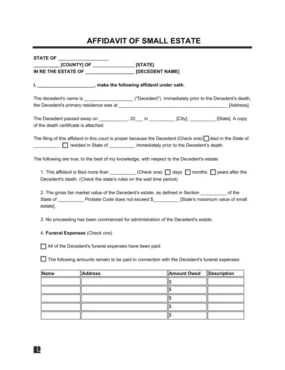 Small Estate Affidavit