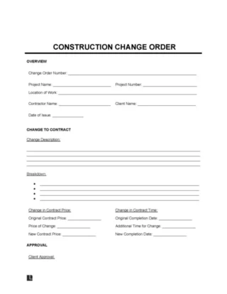 Construction Change Order
