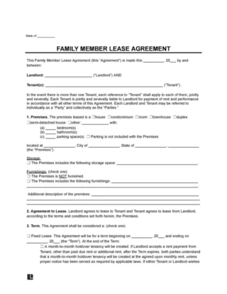 Family Member Lease Agreement
