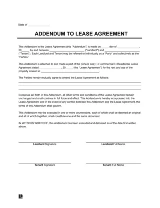 Lease Addendum