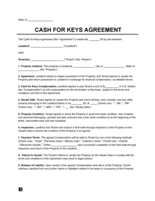 Cash-for-Keys Agreement