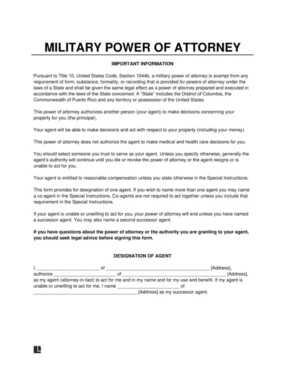 Military Power of Attorney