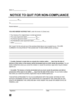 Notice to Comply or Vacate